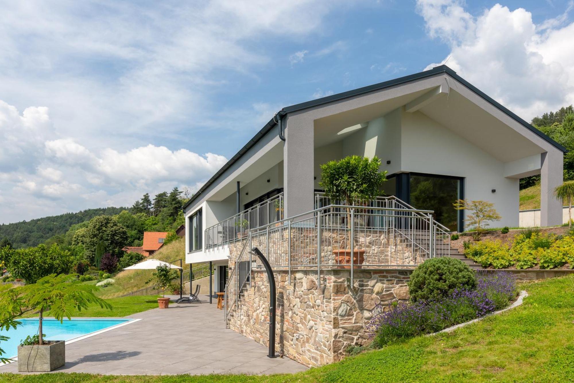Greim15 --- Ganzes Ferienhaus Mit Fernsicht, Pool, Wellness Deutschlandsberg Dış mekan fotoğraf